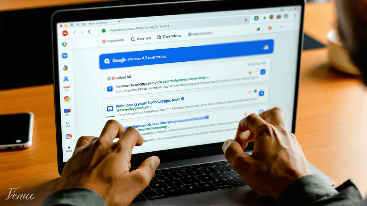 Google search results page with AI Overview answer box — Zorva Labs AIO guide
