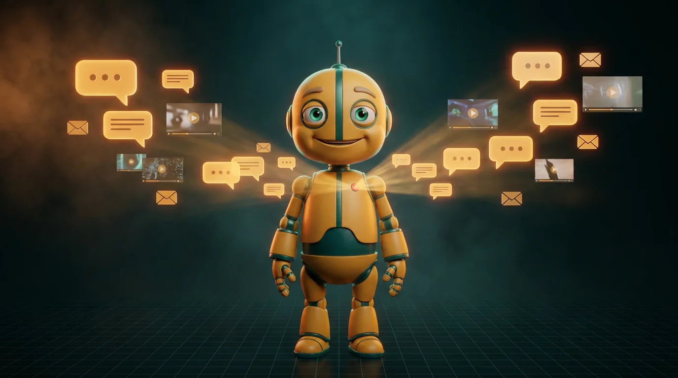 Content, Social, Email & Reputation — the Zorva bot (illustration)