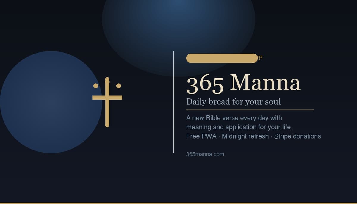 365 Manna homepage — daily devotional Bible verse web app by Zorva Labs