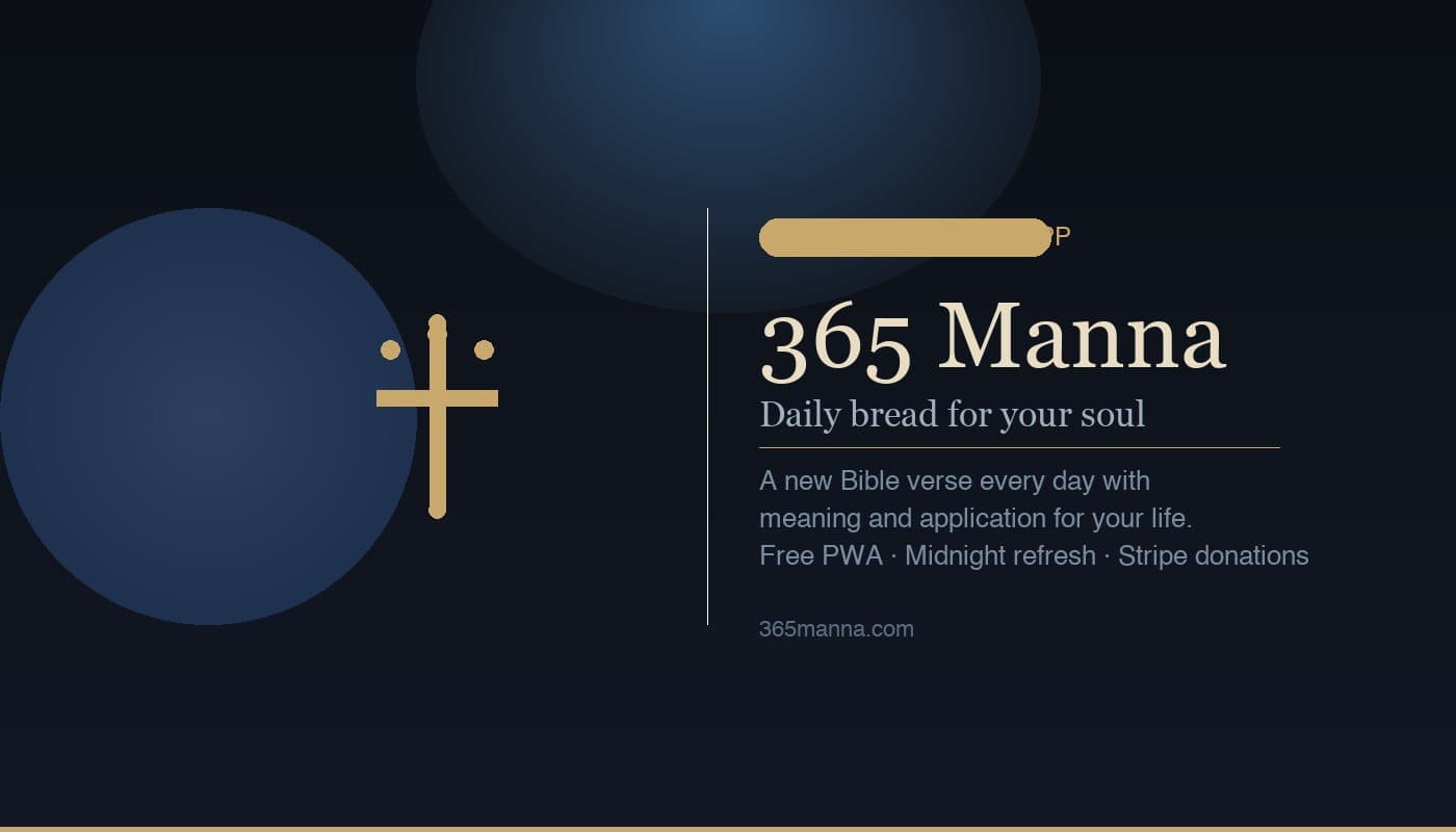 365 Manna homepage — daily devotional Bible verse web app by Zorva Labs