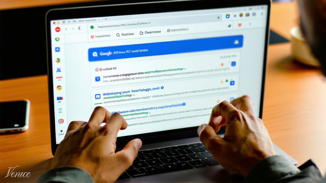 Google search results page with AI Overview answer box — Zorva Labs AIO guide